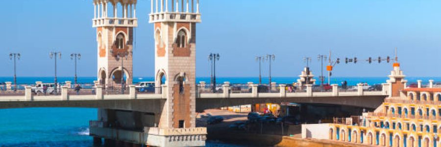Stanley Bridge, popular landmark of Alexandria, Egypt