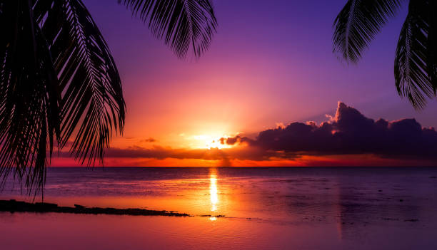 Sunset in the French Polynesia