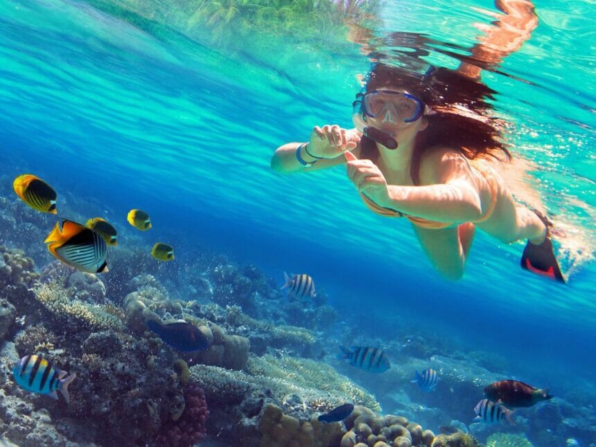 Girl-Snorkeling-by-coral-reef-in-Antigua-860x645