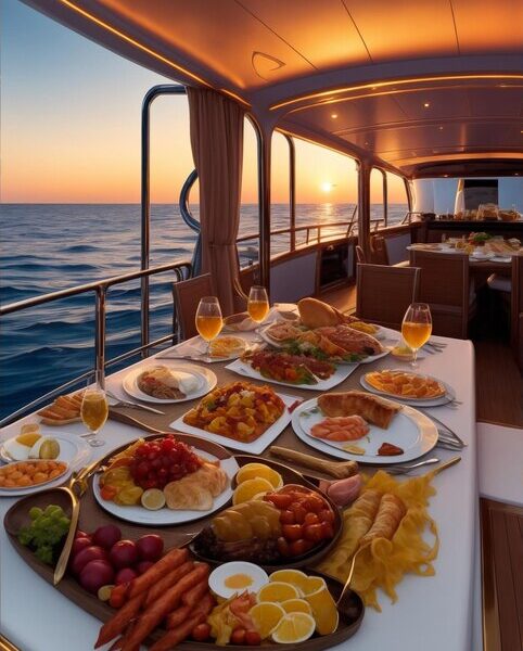 Dinner on a Yacht